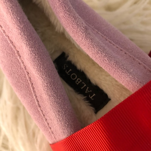 Talbots pink suede with faux fur slippers - Picture 3 of 6